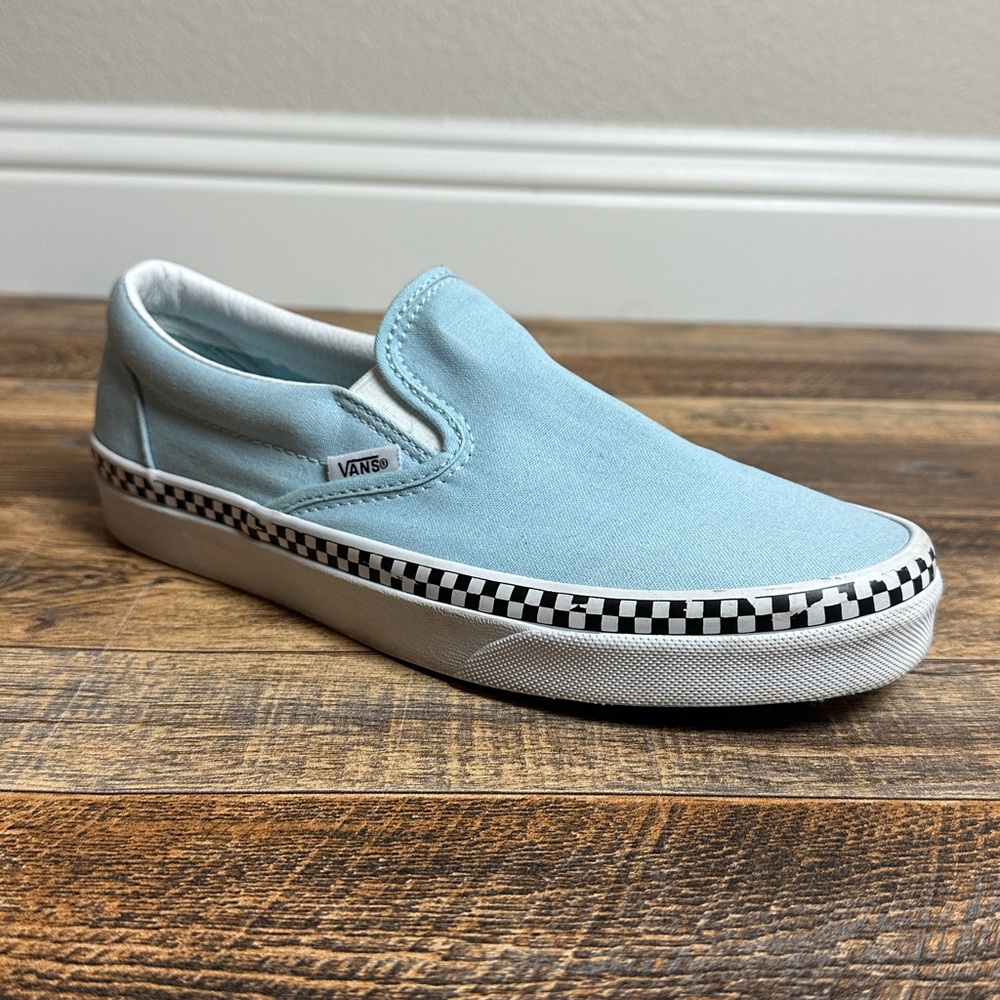 Vans Cool Blue Classic Slip-On 'Check Foxing' Sneakers